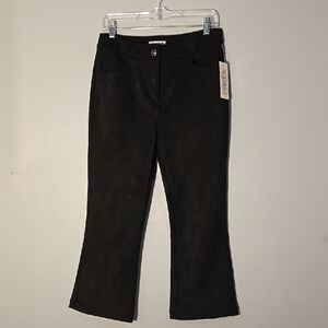 Nanette Lepore Black Stretchy Faux Suede Cropped Pants Size Medium